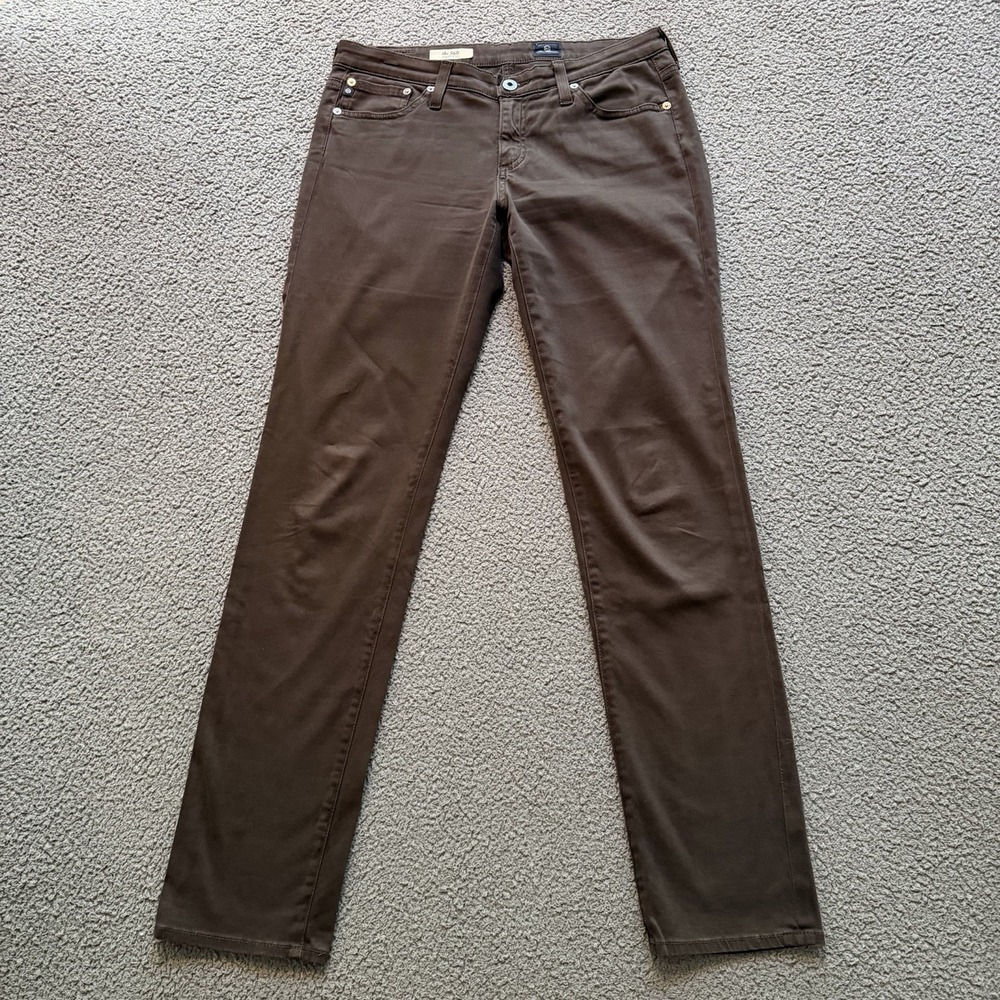 AG Adriano Goldschmied The Stilt Cigarette Leg Brown Pants Women's 28R